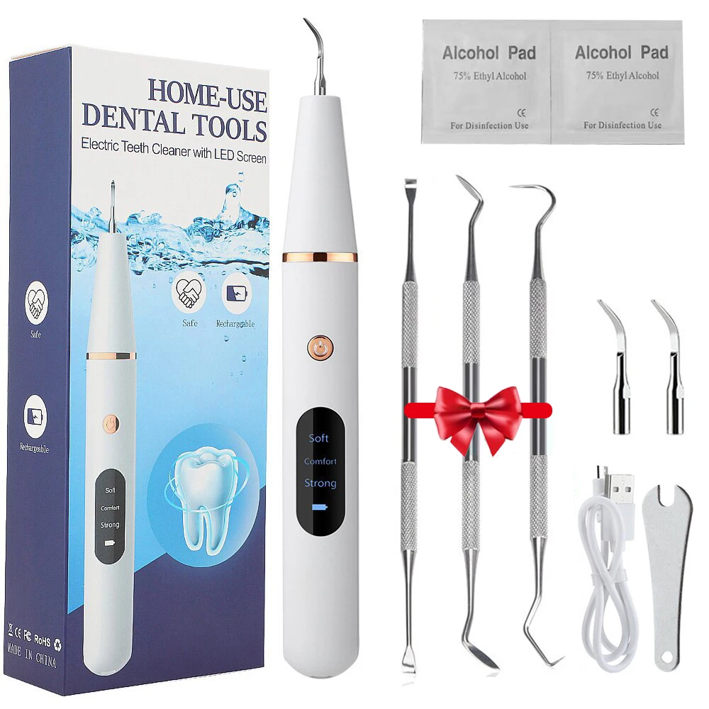 Ultrasonic Tartar Remover Kit Dental Calculus Remover Electric Plaque Remover for Teeth Cleaning