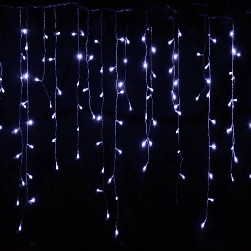 Led Curtain Icicle String Fairy Light Leds Drop Party Garden Stage Christmas Lights Garland For Outdoor Party Decoration