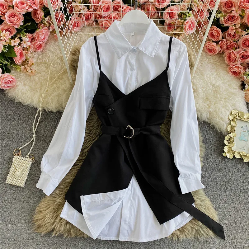 Новое поступление, Стильная однотонная блузка cs048 с длинным рукавом и зауженной талией спереди, женская одежда