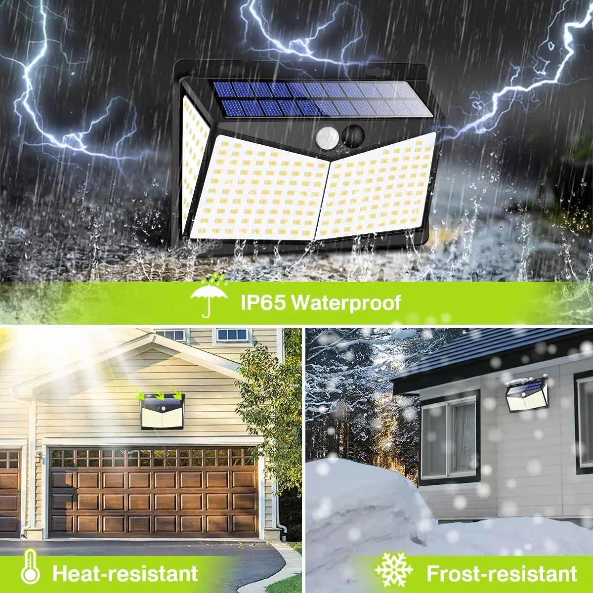 High Power Outdoor 208 LED Solar Light Garden Wall Lamp PIR Motion Sensor Human Body Induction Wall Light