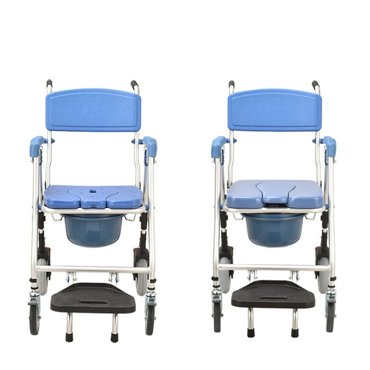 Commode Toilet Chair elderly toilet chair with wheels bathroom bath disabled mobile toilet commode chair