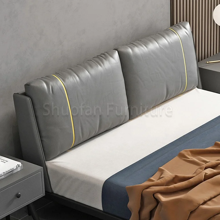 Wholesale Bedroom Furniture Manufacturer Leather Bed Hotel Bedroom Set King Size Queen Bed