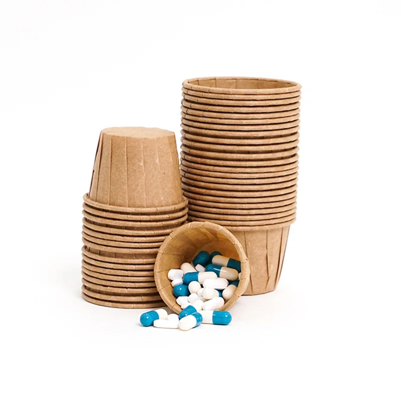 Disposable Paper Souffle Medicine Cups 1 oz Small Cups for Medication Distribution, Pills, Tasting, Food and Dessert Serving