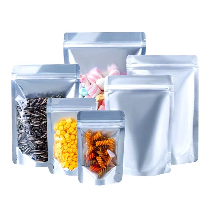 Custom Biodegradable Eco Friendly silver Plastic Stand Up Pouch 3.5g Plastic Packaging Mylar Bag Food Packaging