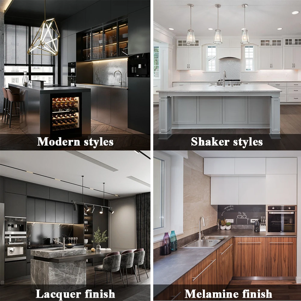 Solid Oak Wood Modern Exquisite Shaker Modular Kitchen Kitchen Cabinets White series Full Set For Wholesale kitchen factory