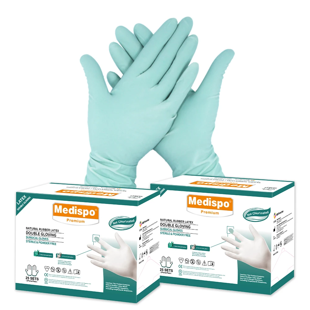 HBM wholesale price disposable sterile surgical latex gloves without powder