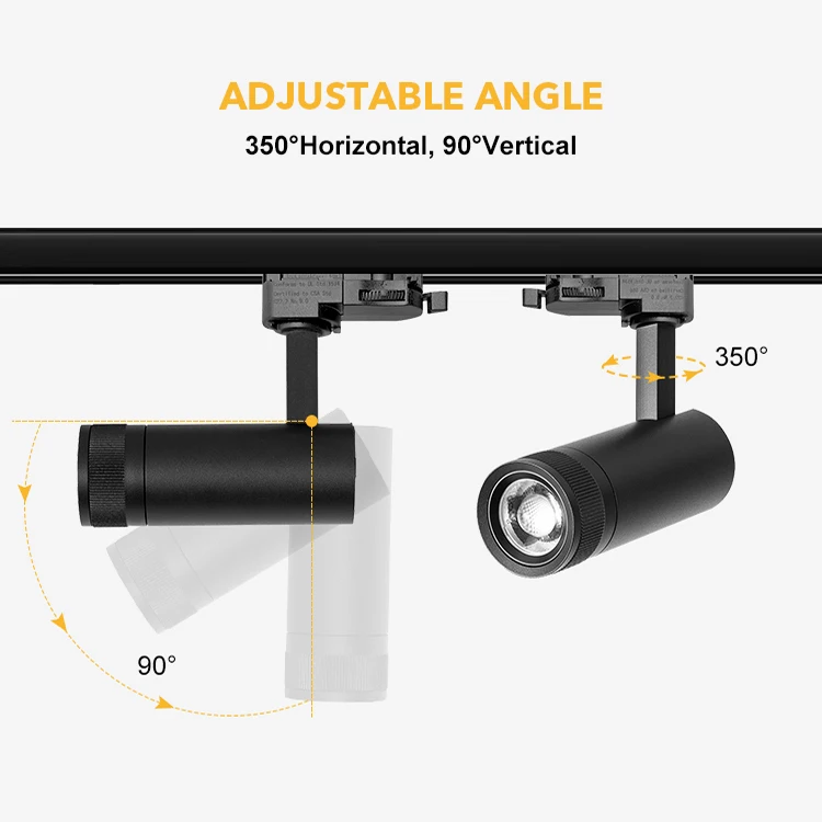 Modern Commercial Lighting Adjustable Angle 2-4-6-10-15-20-24-30-32-36-40W Zoomable Track Light LED source Aluminum lamp body