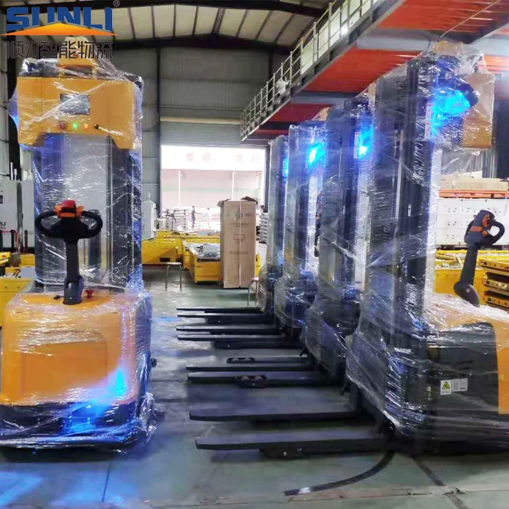 Agv Newly Electrical Stacker Forklift Voice Alert Laser Navigation Forklift Automated Guided Vehicles (AGV) Steering Wheel Drive