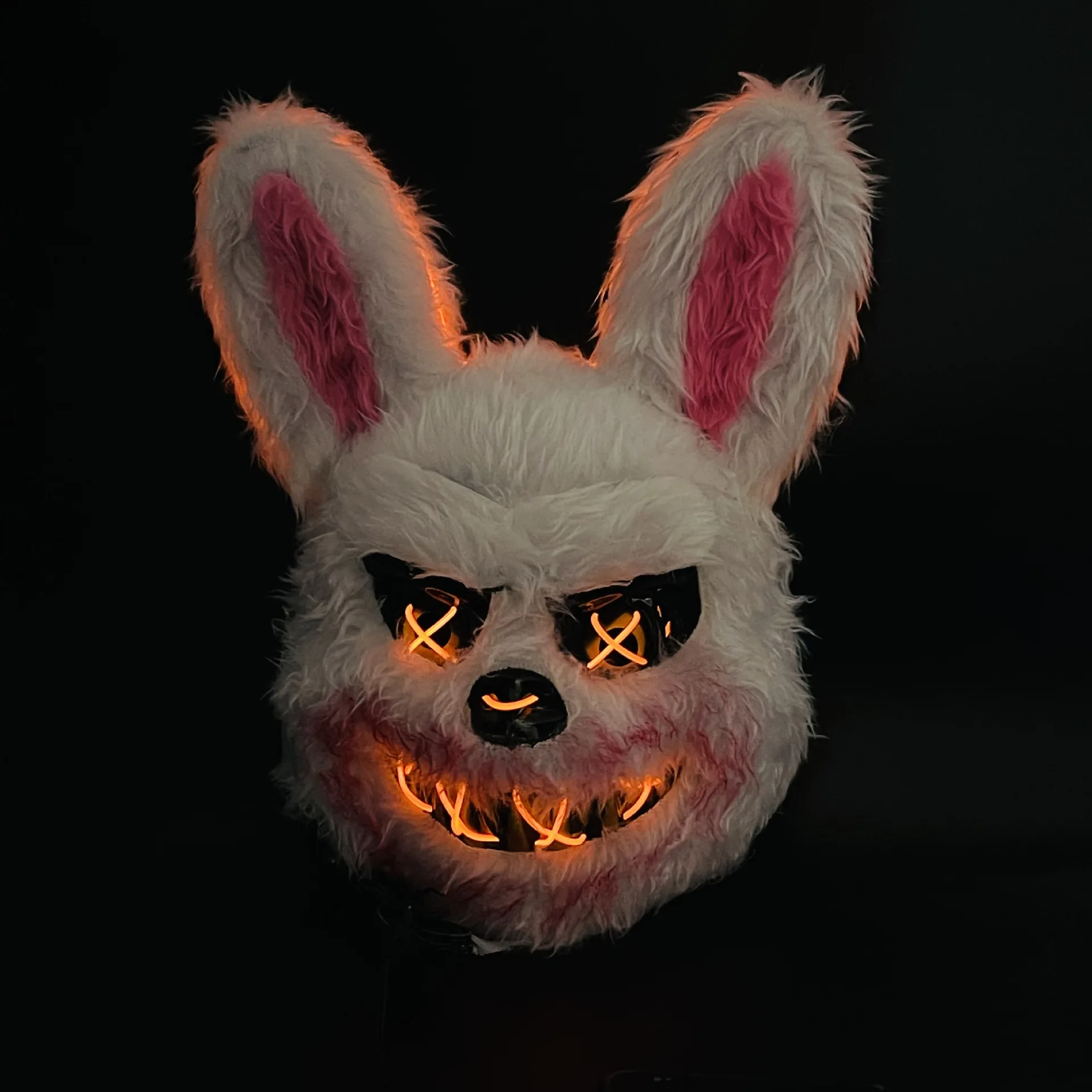 LED Glow Mask Hot Carnival EL Wire Bunny Mask Bloody Rabbit Mask For Halloween Costume