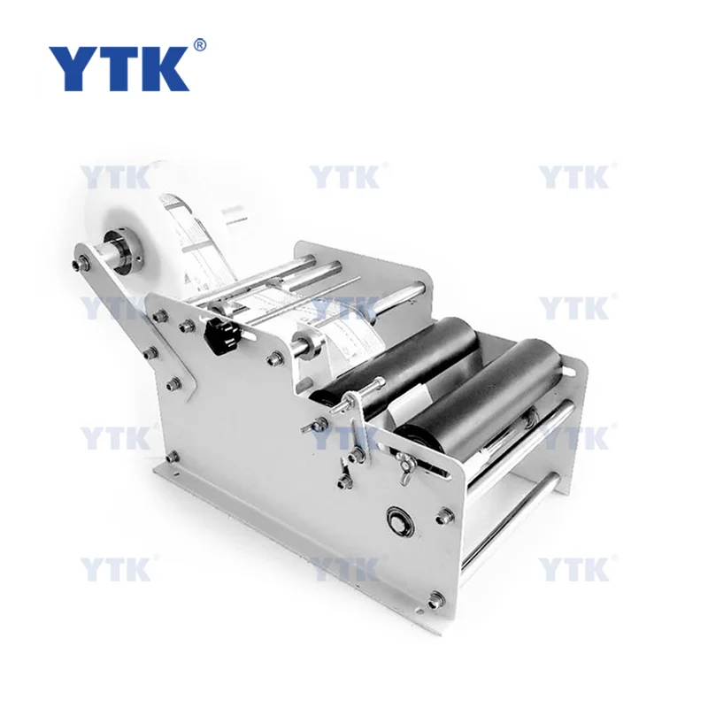 YTK-L100 Manual Pet Glass Cosmetics Round Plastic Water Bottle Wine Tin Cans Label Applicator Labeling Machine