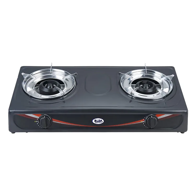 Гальваническая Серебряная решетка, чугунная эмалированная гранула, 2 горелки, настольная дизайнерская газовая плита