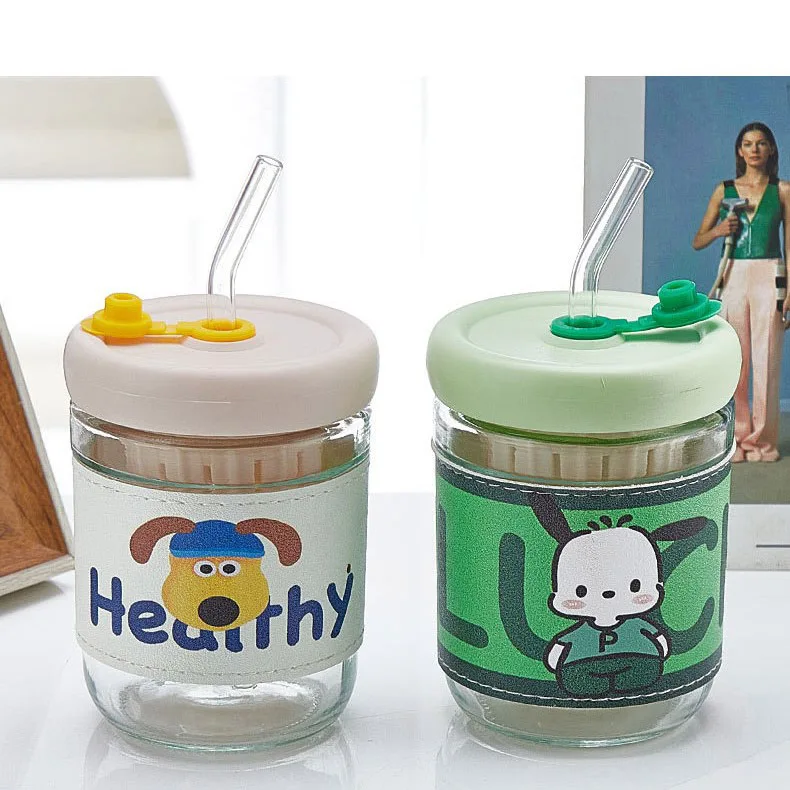 Factory direct sales  glass water cup with tea separator thickened glass heat proof breakfast milk cup