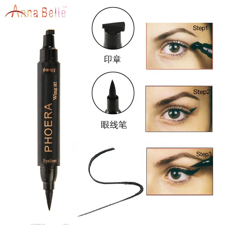  Double head two ways liquid eyeliner pencil with seal long-lasting