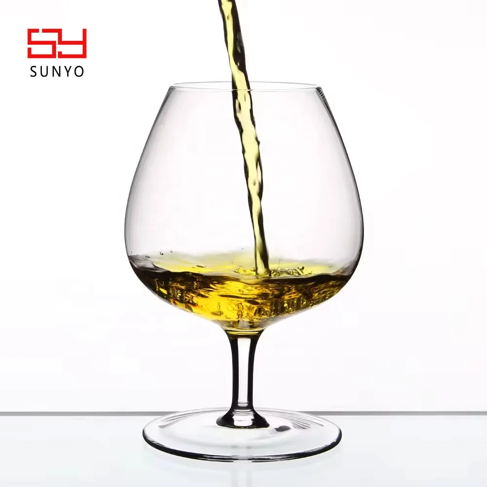 Short Stem No Decorative Minimalist Wholesale Lead-free Crystal 450ml Stock Brandy clear wine glasses