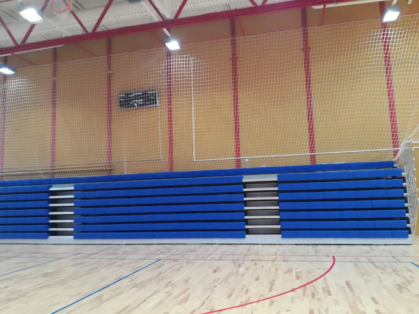 JY-750 CE steel tribune retractable seating system wooden bleacher Plastic seat tribune bench  bleacher
