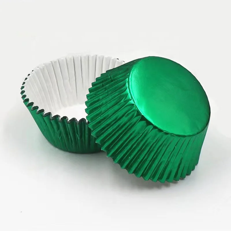 Food Grade Raw Material Aluminum Foil Disposable Muffin Cupcake Liner Baking Paper Cups Heat-Resistance Aluminum Cupcake Liner