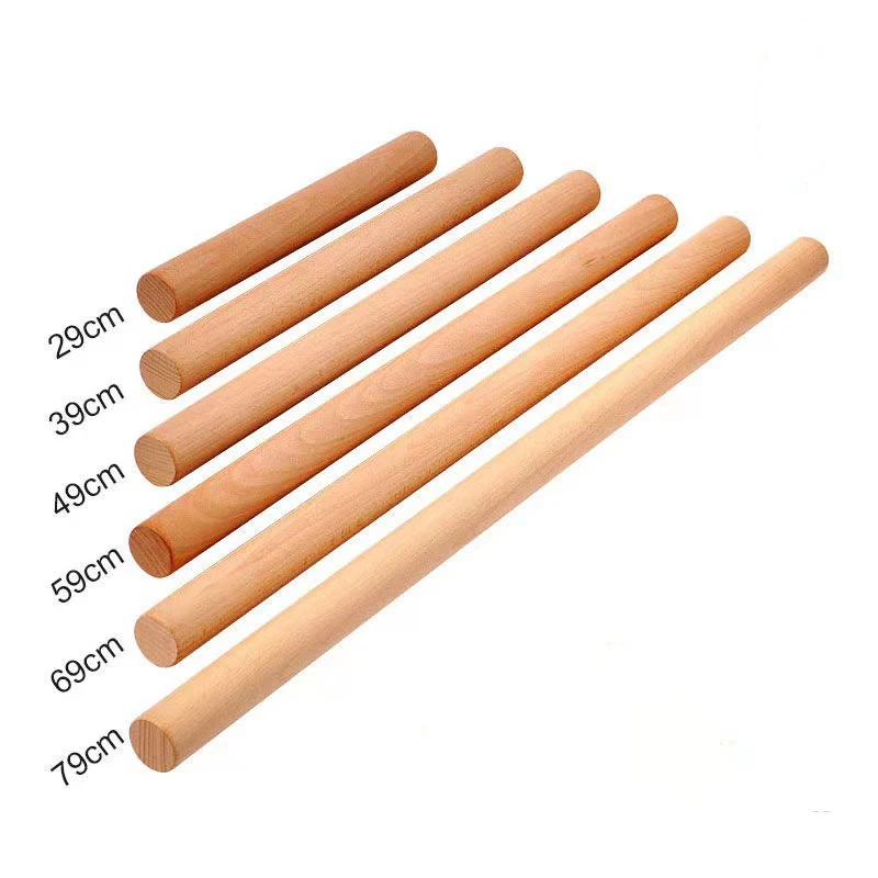 Custom Natural Wooden Sticks Handle Round Unfinished Red Wood Purple Fishing Rod Dowel Pins Bamboo Black Walnut Stick Craft