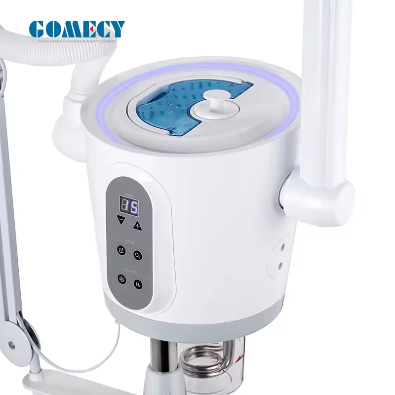 SPA Home Use New Beauty Equipment Skin Moisture Small Size Facial Steamer Hot and Cool Ozone Face Spa Facial Steamer with Lamp