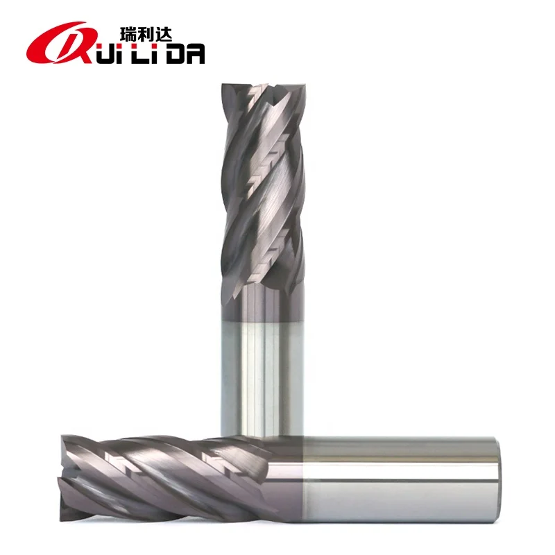 RLD HRC60 solide carbide end mill fresas cnc cutting tools with Variable helix & unequal flute spacing