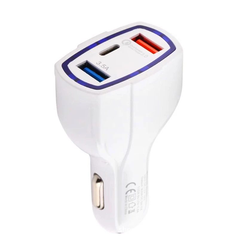 USB Type-C Car Charger Power Delivery Dual USB Charging Phone Adapter Quick Charge 3.0 For iPhone X 8 Plus Samsung car C
