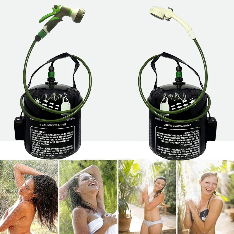 Portable Solar outdoor Camping 20L shower bag shower pump Beach  Portable electric camping  privacy camping shower tent car wash