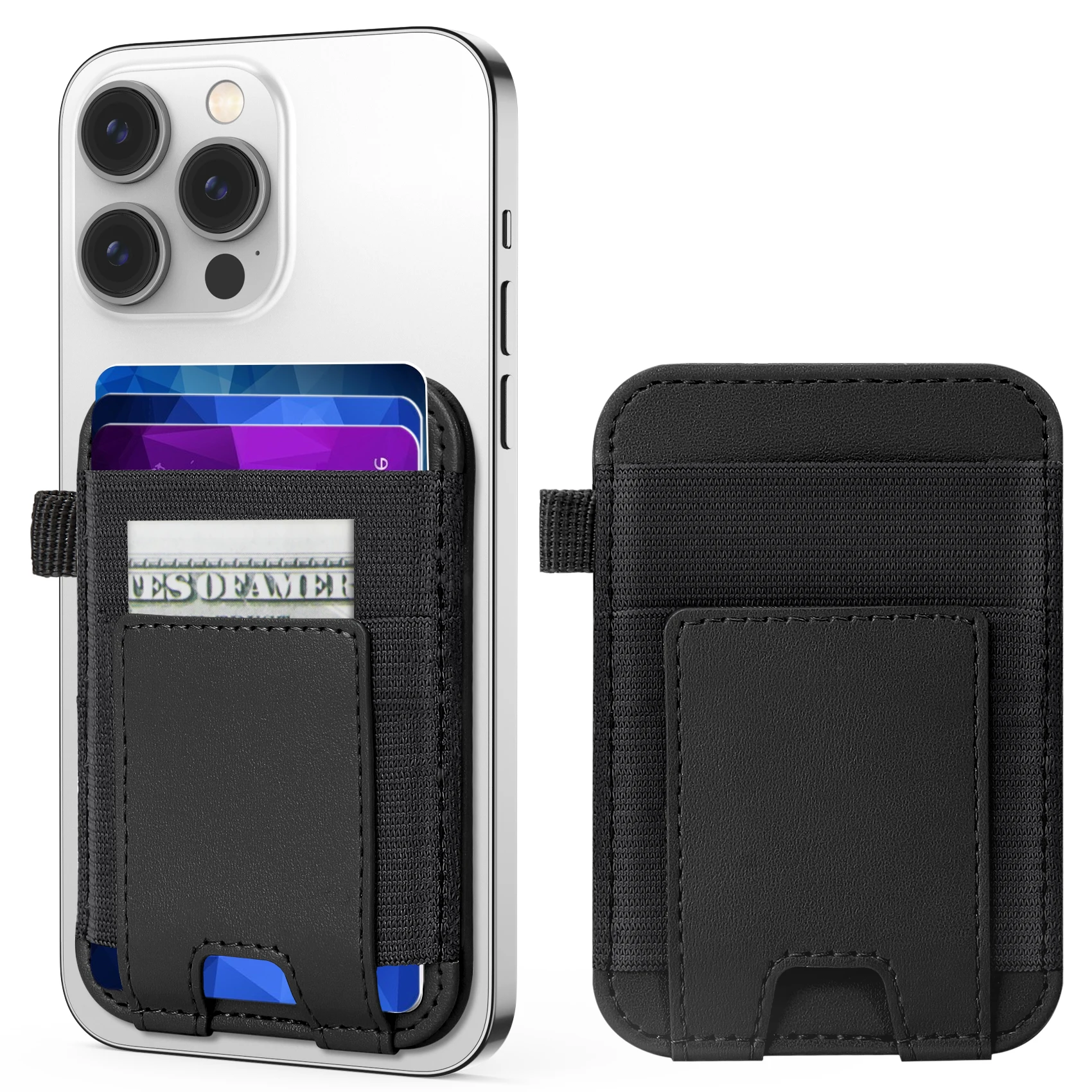 Best Sellers  Magnetic Mobile Phone Card Bag Sleeve PU Magnets for Cellphone and Wallet with pockets