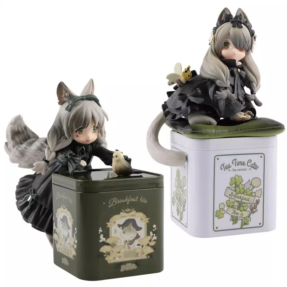 3 Styles Q Versions 12CM RIBOSE STAR Cute Cat Time Cats Breakfast Tea Anime Figure Kawaii Model Toy action figures figurine