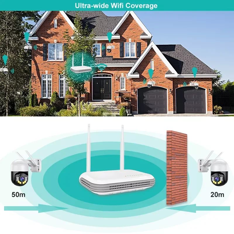 4 Ch 1080P Full Hd Surveillance Outdoor Cctv System Dome Wifi Nvr Kit Cam Ip Security Camera System Two Way Audio