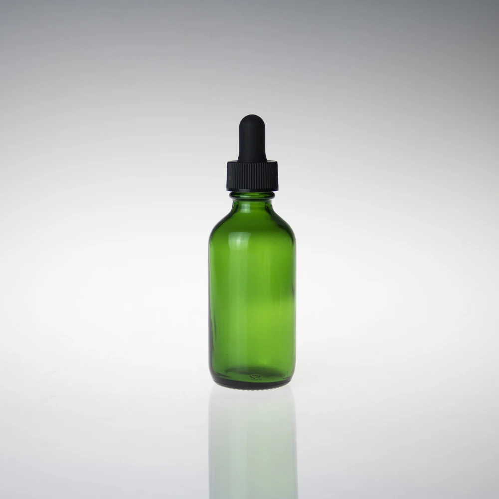 5ml 10ml 15ml 20ml 30ml 50ml 60ml Green Amber Glass Bottle with Black Tamper Evident Cap