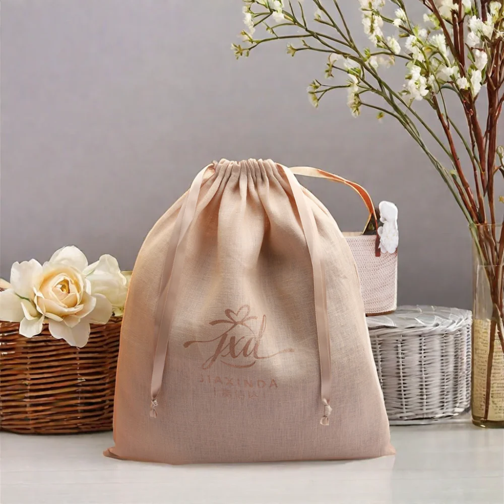 Custom Logo Embroidery Cotton Dust Bag for clothes packaging printed canvas pouch bag small pouch for packaging