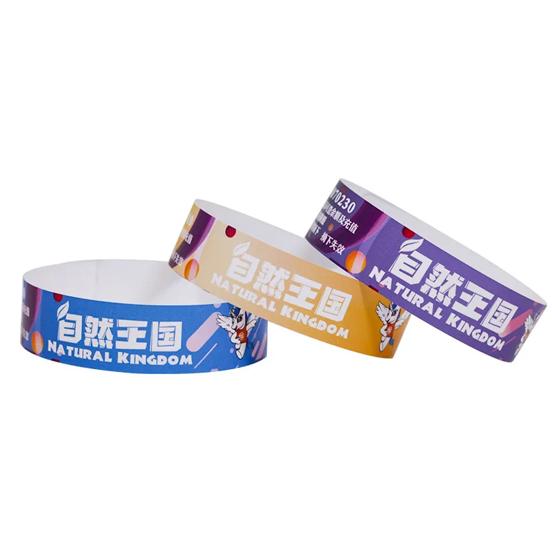 Custom Design Your Own Logo Paper Wristband  One Time Use Event Hand Bands Wrist Band For Party Paper