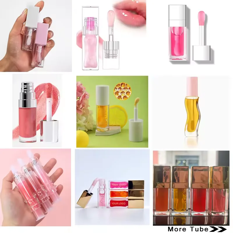 Custom logo Moisturizing Big Brush Lip Oil Plumping Gloss Vitamin E Private Label Lip Oil Strawberry Vegan Watermelon Lip Oil