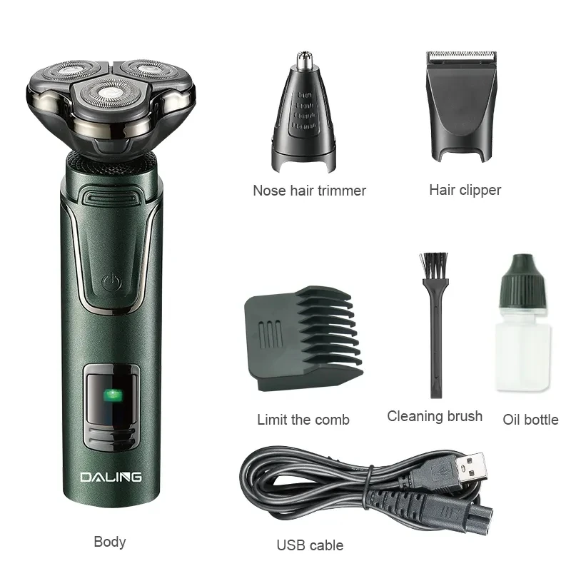 Multifunctional 3 In 1 Electric Shaver Razors Cordless Beard Nose Trimmers Waterproof Grooming Trimmers
