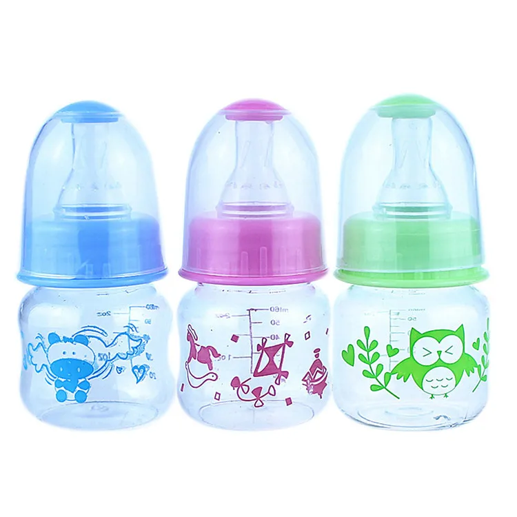Wholesale cartoon pattern printed anti colic plastic pp pc 2 oz leak proof feeding bottles newborn baby milk bottle 60ml