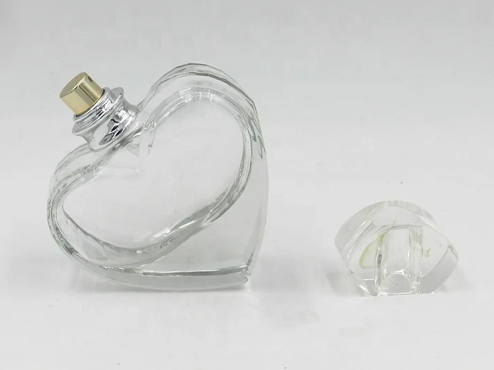 High Quality Heart Shaped Personalized Color Printing Crystal Oil Perfume Bottle