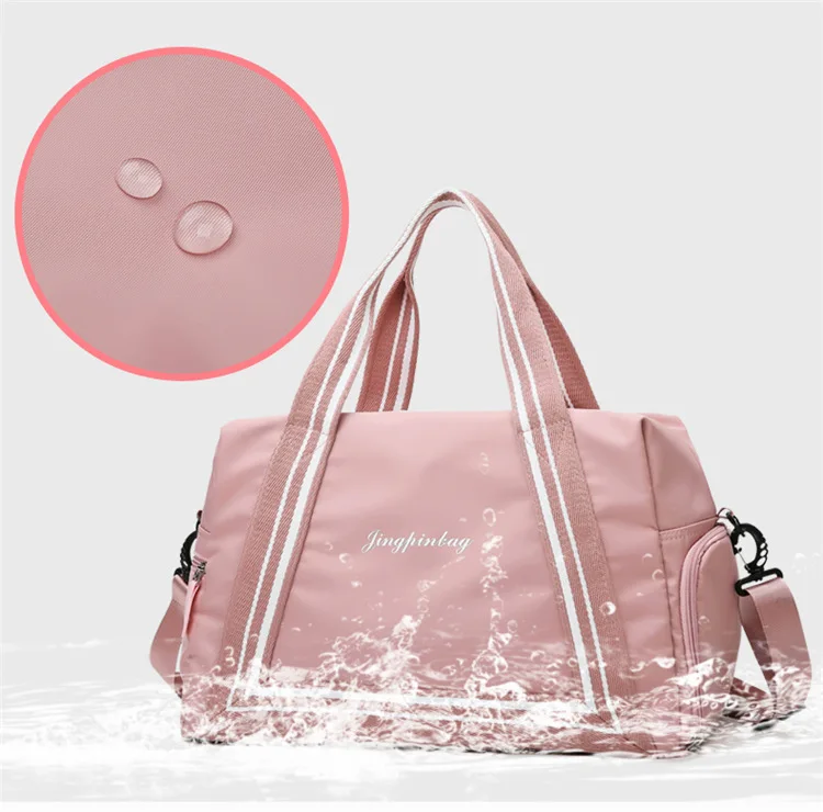 Custom GYM Women portable pink duffel bag,Yoga travel luggage bag ,Fashionable light dry wet separate Large capacity Sports bag