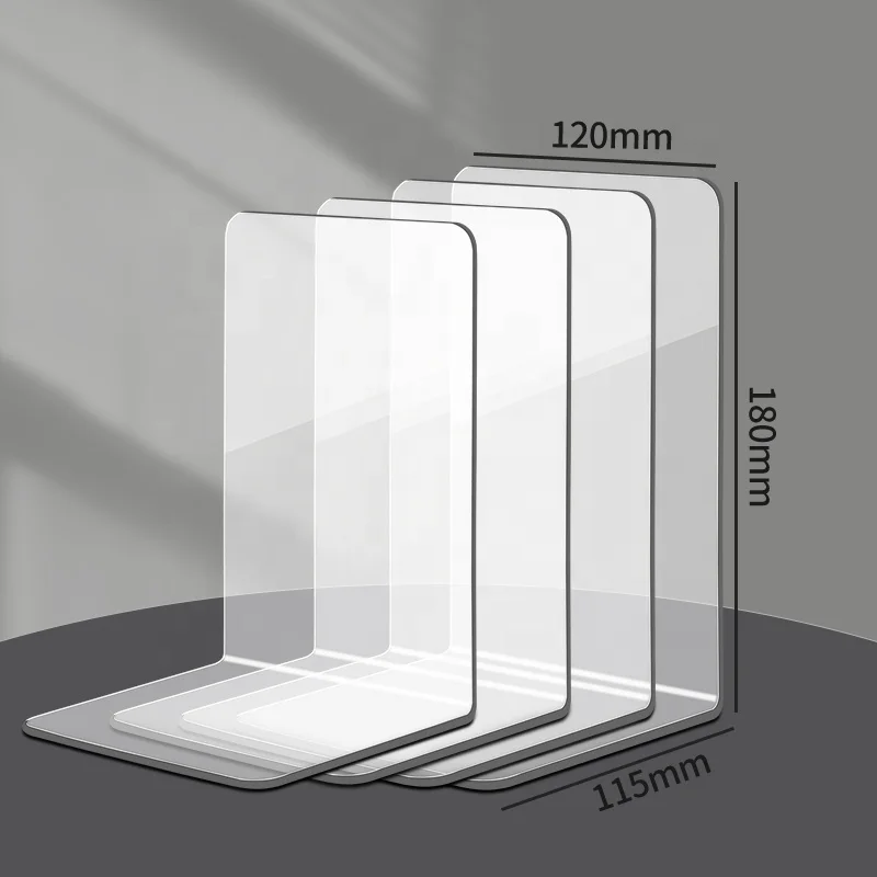 L-shaped Bookshelf Storage Display Book Stand Acrylic Bookend For Home Office Library display  book