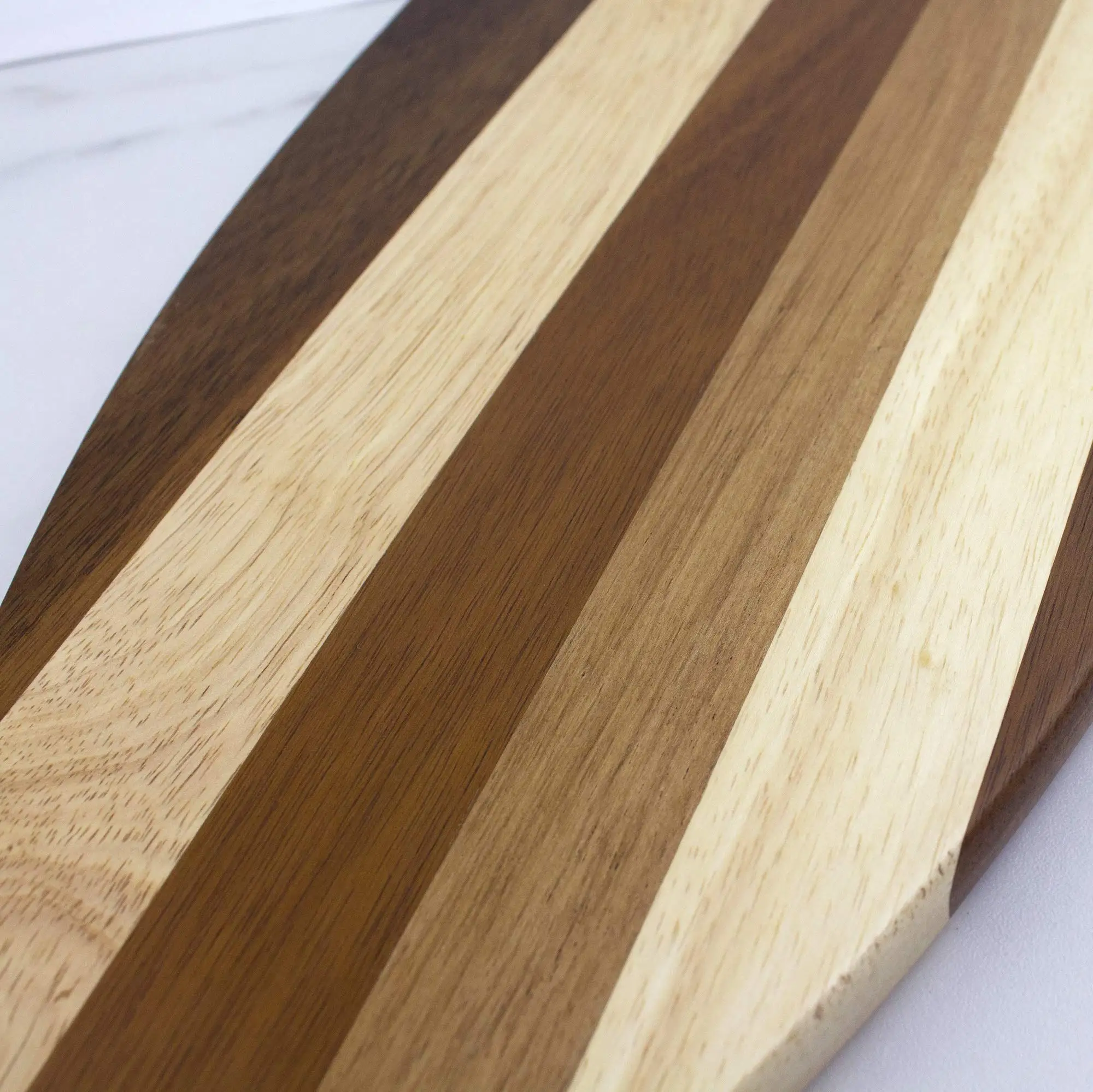 Bamboo Rock & Branch Series Shiplap Surfboard Shaped Wood Serving and Cutting Board | Great for Wall Art