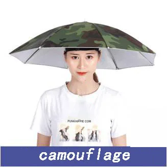 Wholesale Low MOQ Small Size Head-Mounted Silver Hat Umbrella For Outdoor Can Be Customized With Logo