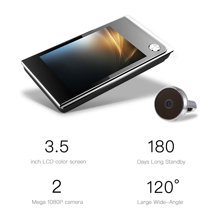 digital waterproof doorbell peephole eye lcd ring door camera with screen