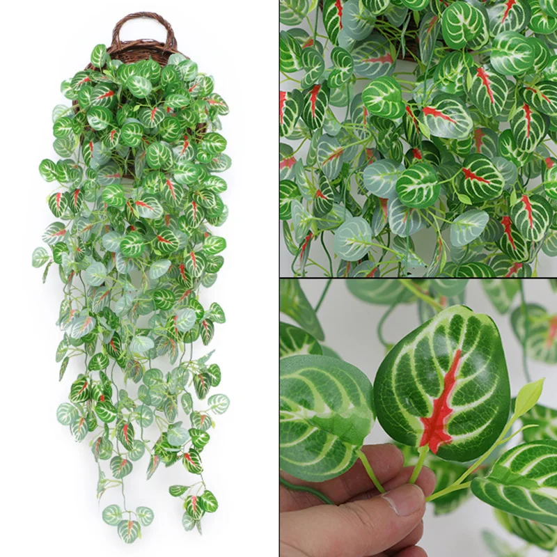 Artificial ivy hanging vine plants iced forked ice heart leaf  artificial hanging plants vine