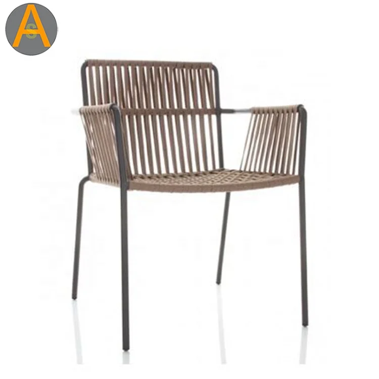 New design patio furniture set natural rattan cafe table and chair aluminum garden set