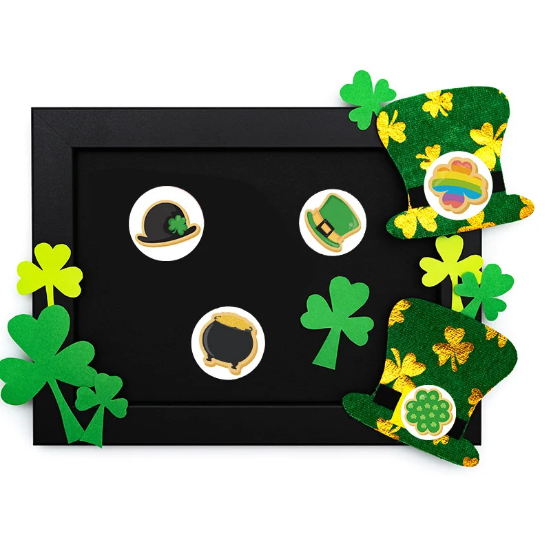 Уплотнительные наклейки на день Святого Патрика зеленого клевера самоклеящиеся этикетки с кловерами