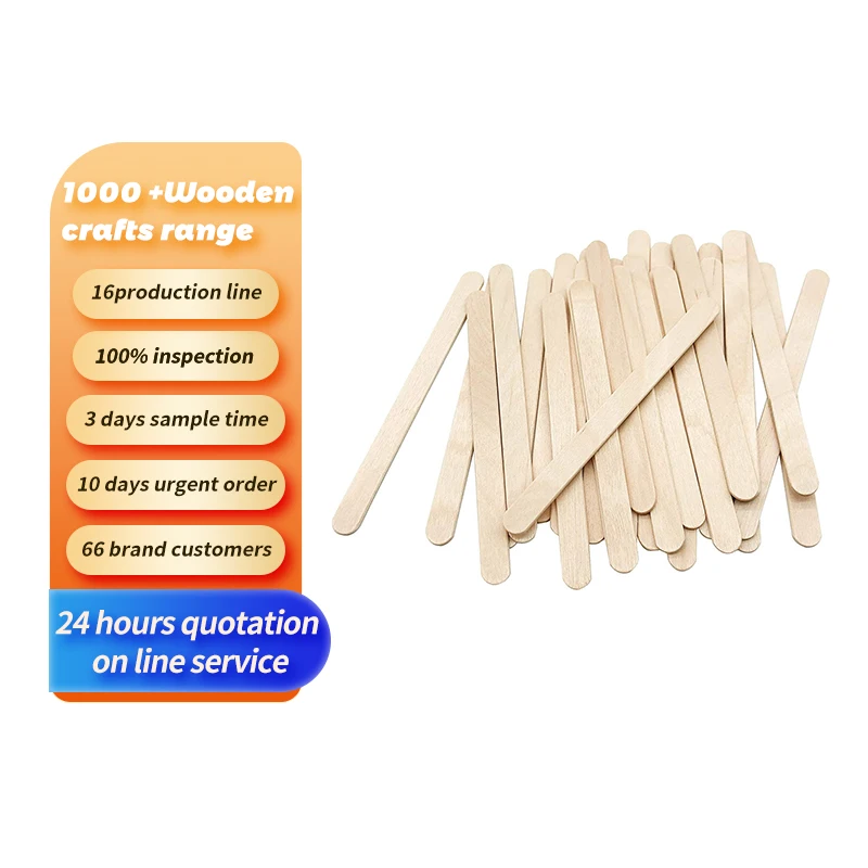 Craft Sticks Ice Cream  Natural Wood Popsicle Craft 4.5 inch Length Treat Sticks Ice Pop Sticks for Crafts