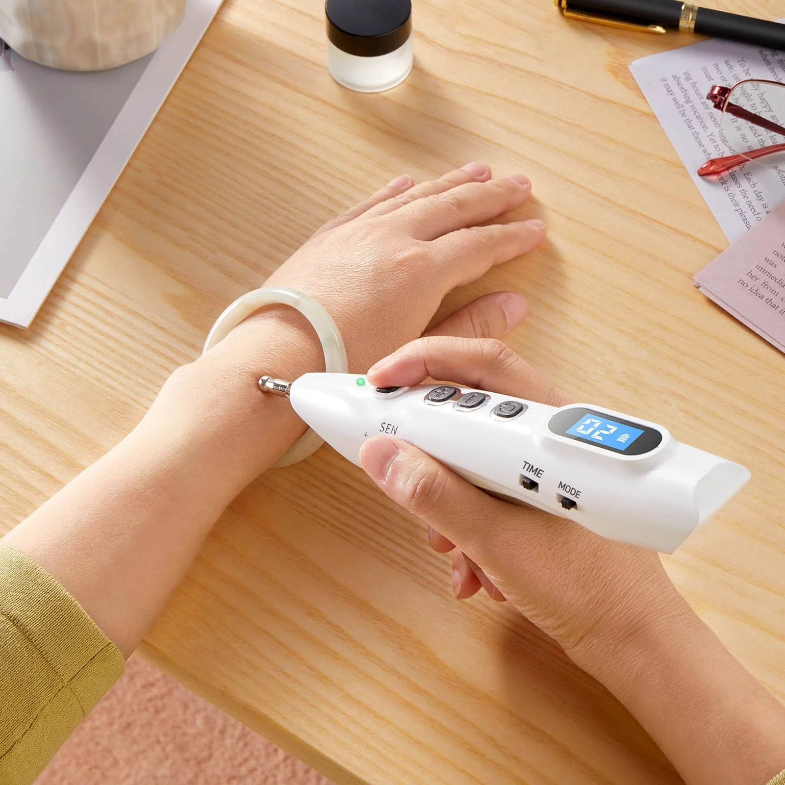 Hot electro acupuncture point stimulator piezo pen massage device acupoint meridian therapy diagnosis machine without needles