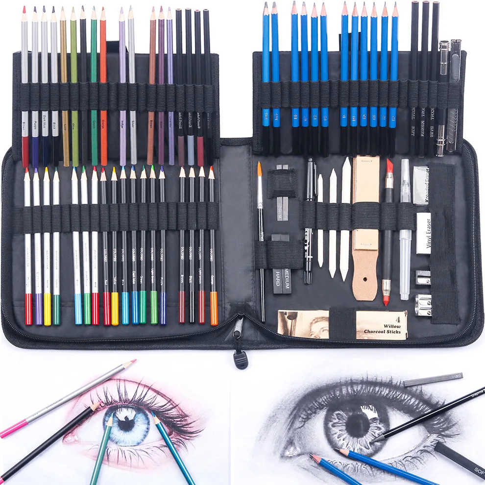  83 Colors Professional Oil and Water Colored Pencils Set Artist Painting Pencil Art