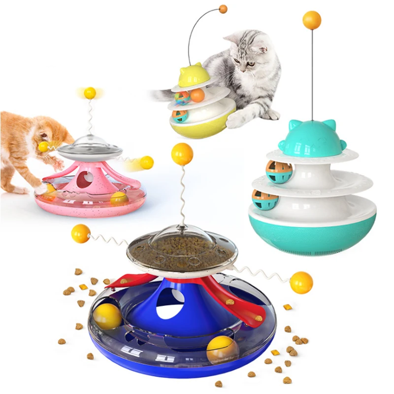 new pet toy leakage  hot style kitten tumbler cat track turntable leaky food toy teaser cat baseball