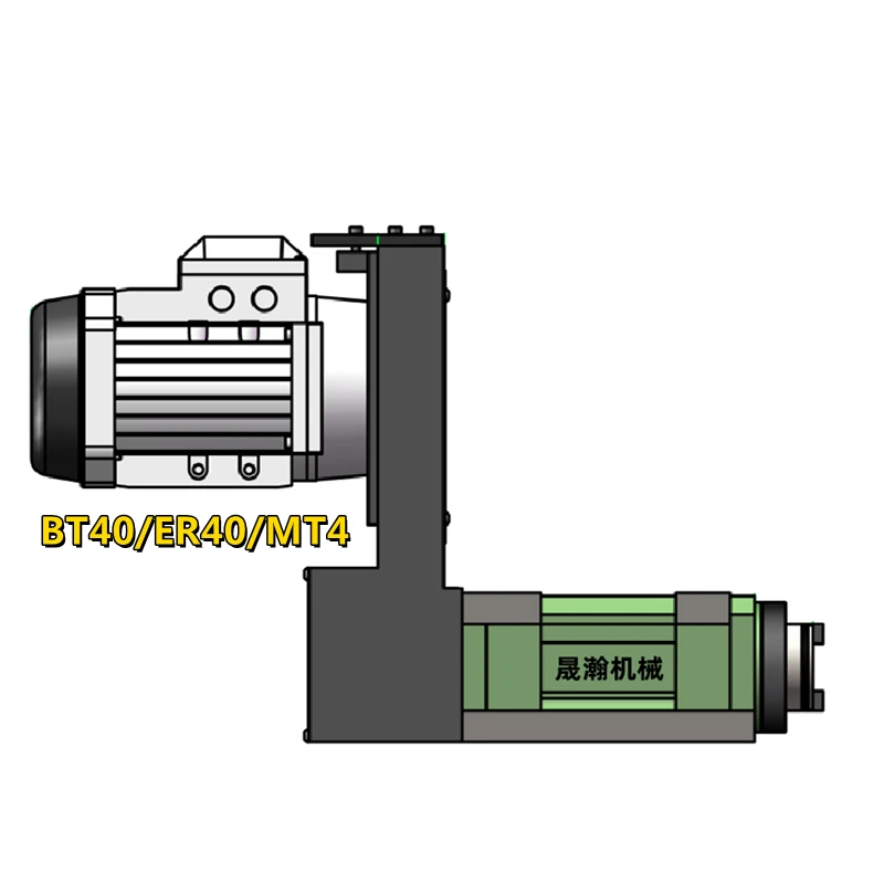 BT40 ER40 MT4 high precision power head, numerical control center drill milling spindle head
