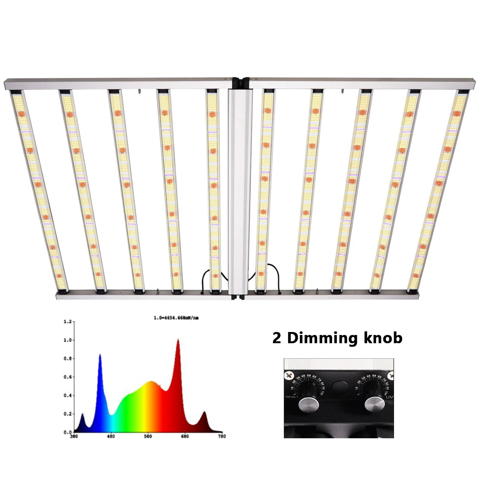 Best Hydroponic Light Full Spectrum LM301 650W 720W 1200W 8 10 12 Bar Commercial LED Grow Light With 0-10V 2 Dimming
