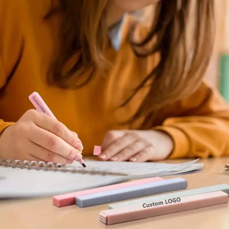 Factory custom 6 12 pcs bible pastel aesthetic highlighter pen set non-toxic no bleed square marker for bible